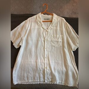 Outerknown White Baird McNutt Irish Linen Short Sleeve Shirt